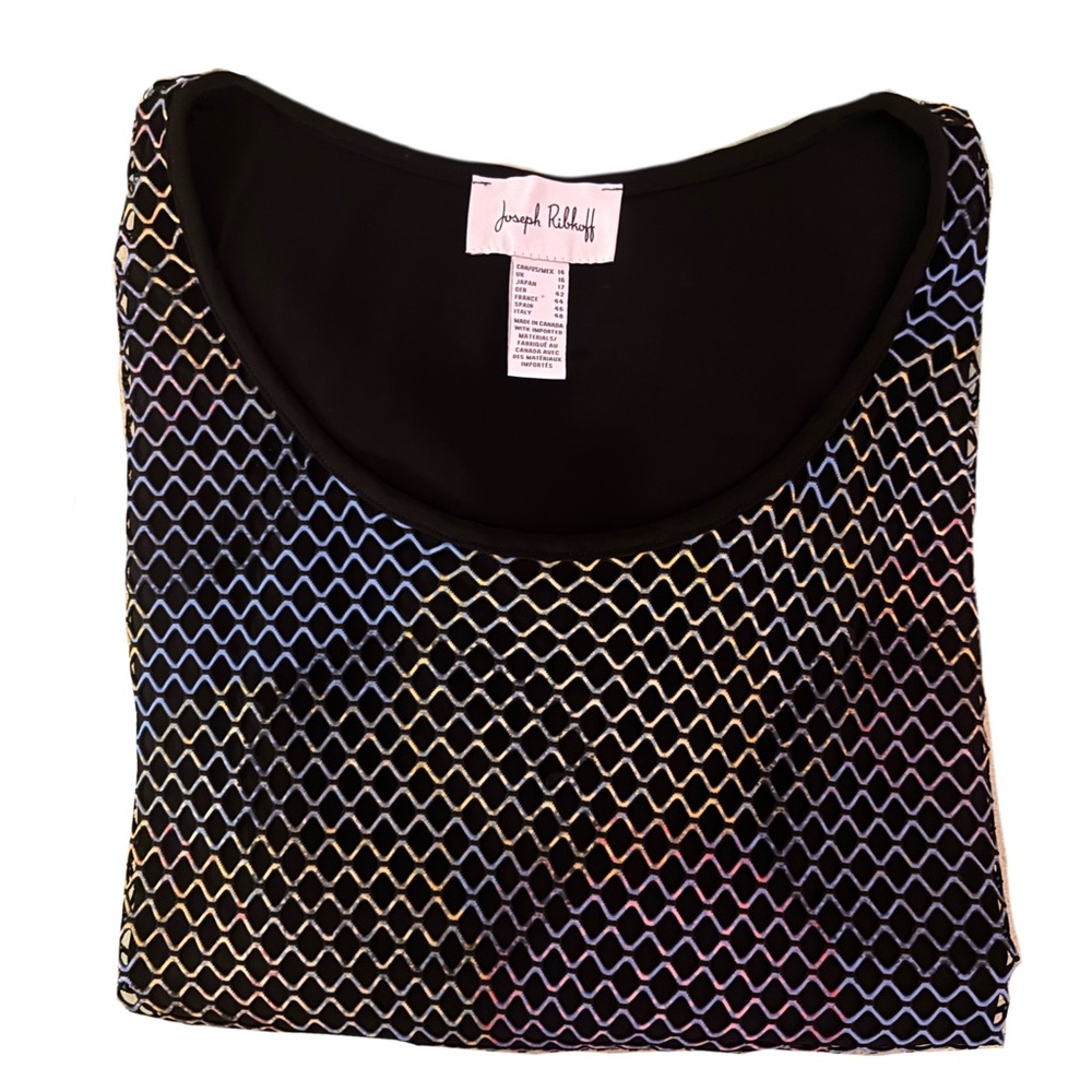 Joseph Ribkoff Multicolor Mesh Blouse - Picture 6 of 6